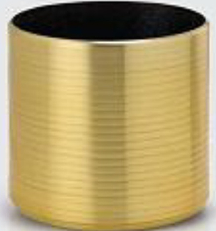 Cylinder Ribbed Golden 35cm