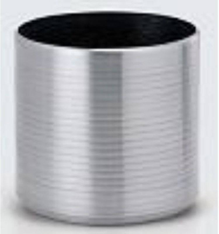 Cylinder Ribbed Chrome 35cm