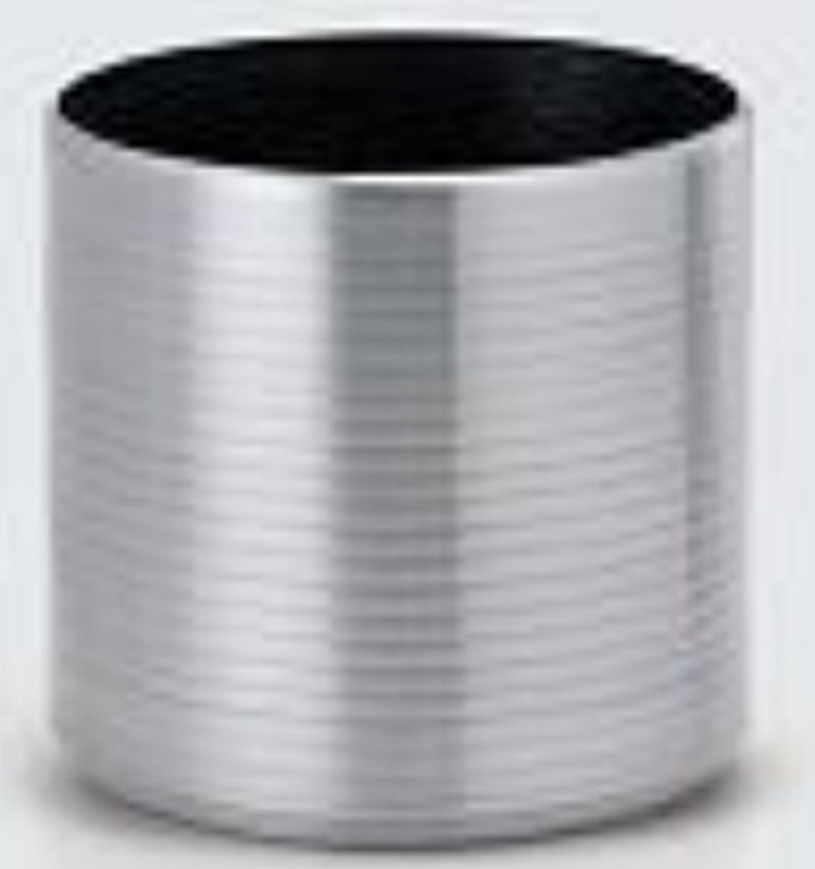 Cylinder Ribbed Chrome 40cm