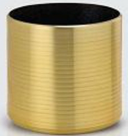 Cylinder Ribbed Golden 30 cm